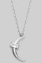 Cresent Pendant Necklace With Baguette Accent