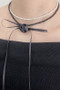 Layered Bead And Pearl Satin Flower Necklace