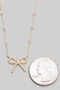 Cz Pave Bow Pendant Necklace With Glass Beads