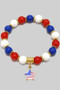 Usa Stretch Ball Bracelet With Star Charm