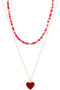 Layered Heart Pendant Necklace - #MNE7843