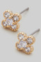 Cz Clover Stud Earrings - #GE10558