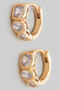 Geo Cz Stone Huggie Earrings