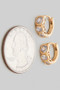 Geo Cz Stone Huggie Earrings