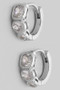 Geo Cz Stone Huggie Earrings