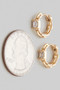Brass Chain Huggies With Cz Stone