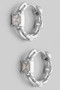 Brass Chain Huggies With Cz Stone