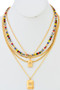 Layered Star Pendant Necklace With Beads