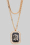 Diamond Initial Pendant Layered Necklace