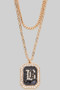 Diamond Initial Pendant Layered Necklace