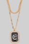 Diamond Initial Pendant Layered Necklace