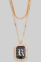 Diamond Initial Pendant Layered Necklace