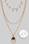 Squre Crystal Pendant Layered Necklace