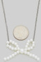 Pearl Bow Beaded Pendant Necklace