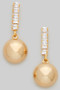 Ball Drop Earrings With Cz Pave Bar