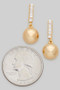 Ball Drop Earrings With Cz Pave Bar
