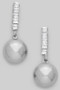 Ball Drop Earrings With Cz Pave Bar