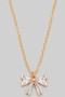 Cz Bow Pendant Necklace - #IN22356