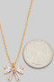 Cz Bow Pendant Necklace - #IN22356