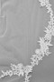 Long Flower Lace Trim Veil