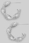Twist Open Small Hoop Post Earrings