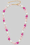 Faux Pearl And Beaded Flower Necklace