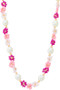Faux Pearl And Beaded Flower Necklace