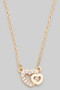 Cz Heart Link Pendant Necklace