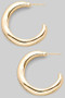 Brass Tube C Hoop Earrings