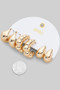 Hoop Ribbed And Teardrop Earring Set