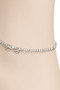 Layered Bow Charm Anklet With Rhinestone Pave