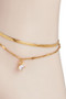 Stainless Steel Rhinestone Charm Layered Chain Ank