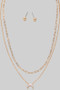 Layered Chain Necklace With Crescent Pendant