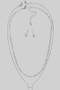 Layered Chain Necklace With Crescent Pendant