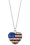Usa Cz Heart Pendant Necklace