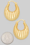 18K Gold Dipped Textured Crescent Hoop Earrings