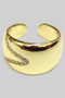 Brass Cz Pave Bold Statement Ring