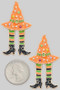 Halloween Witch Hat And Leg Earrings 