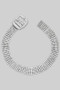 Rhinestone Pave Six Line Chain Anklet With Buckle