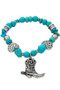 Western Boot Charm Elastic Bracelet