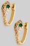 Brass Cz Pave Snake Hoop Earrings