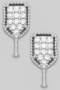 Cz Pave Pickleball Brass Stud Earrings