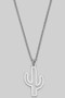 Gold Dipped Cactus Pendant Necklace - #SB-29516