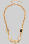 Faux Stone Charm Vintage Chain Necklace