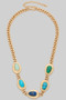Faux Stone Charm Vintage Chain Necklace