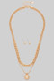 Metal Ball Pendant Layered Necklace Set
