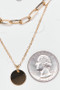 Disc Pendant Two Piece Necklace Set