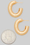 18K Gold Dipped Textured Open Hoop Earrings