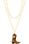 Cowgirl Boot Pendant Layered Necklace