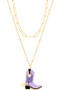 Cowgirl Boot Pendant Layered Necklace